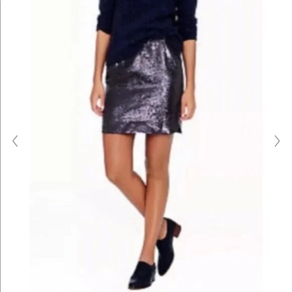 J. Crew Collection Blue Sequin Party Mini Skirt - Picture 1 of 8